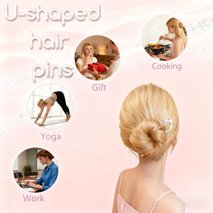 3Pcs Prestige French Hair Pins for Women,Elegant Hair Clips for Thin or Thick Hair,New Hair Accessories - Serrated Anti-Slip Design (Muticolor B)