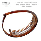 Camila Paris AD109 French Headband for Women Tortoise Shell, Strong Hold Grip Women's Hair Band, Very Flexible, No Slip and Durable Styling Girls Hair Accessories, Made in France