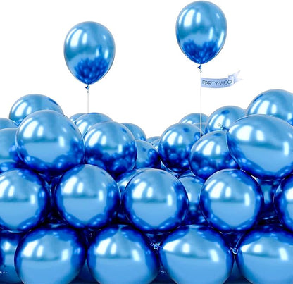PartyWoo Blue Balloons 100pcs Metallic Blue Chrome Color 5 Inch | Balloons by PartyWoo