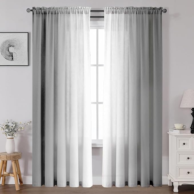 Grey and Grayish White Curtains - Image 2