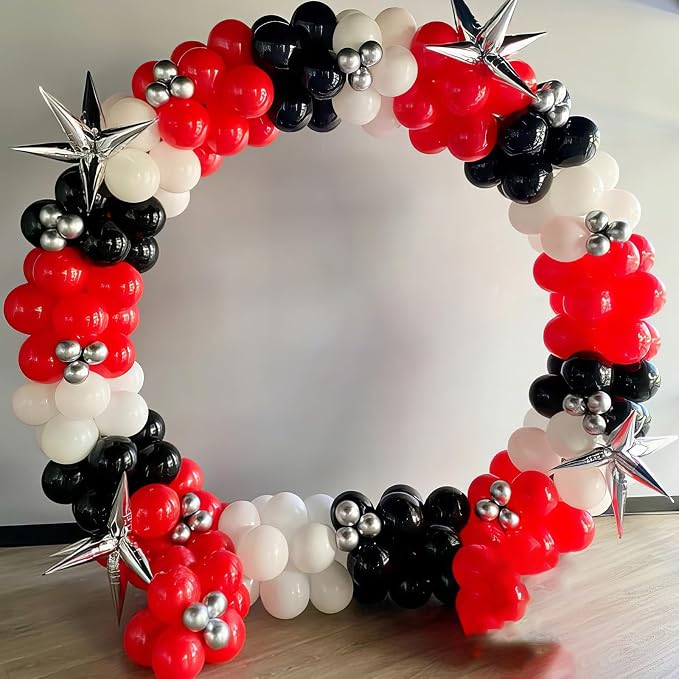 Red Black Silver Balloons - Image 5