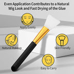 Wig Glue for Lace Front Wigs, Waterproof Lace Front Wig Adhesive & Silicone Applicator for Wigs, Strong Hold Transparent Lace Glue Edge Band HD Cap for Hair Replacement Invisible Hair Bonding (8PCS)