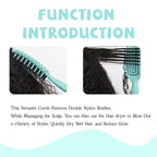 Curl Defining Brush for Curly Hair, Flexi Vented Brush for Faster Drying Hair, Detangling and Shaping to Reduce Pulling (Green)
