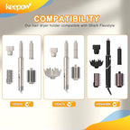 KEEPOW Hair Dryer Holder Compatible with Shark FlexStyle, Wall Mount Hair Dryer Organizer Blow Dryer Holder, Storage Rack with Cord Hanger for Attachment Curlers Brushes Diffuser Accessories
