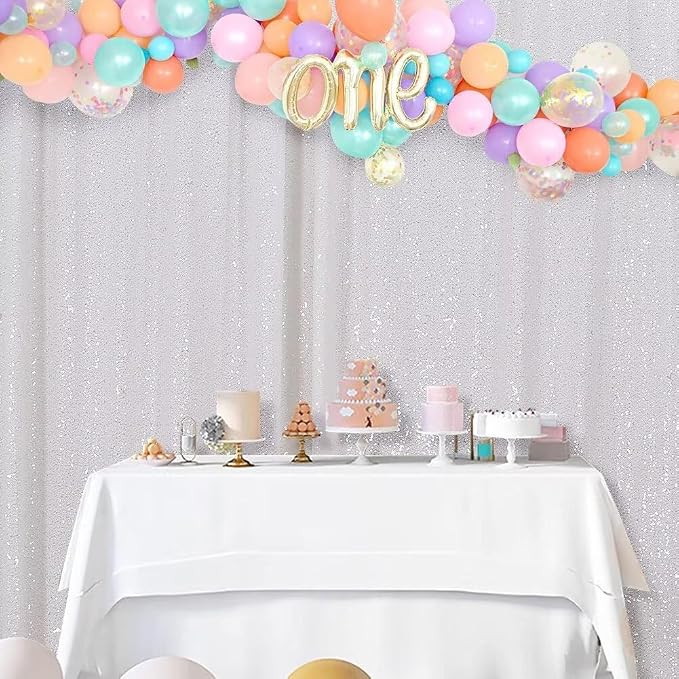 Eternal Beauty White 3mm Sequin Backdrop 8x10 Ft - Image 7