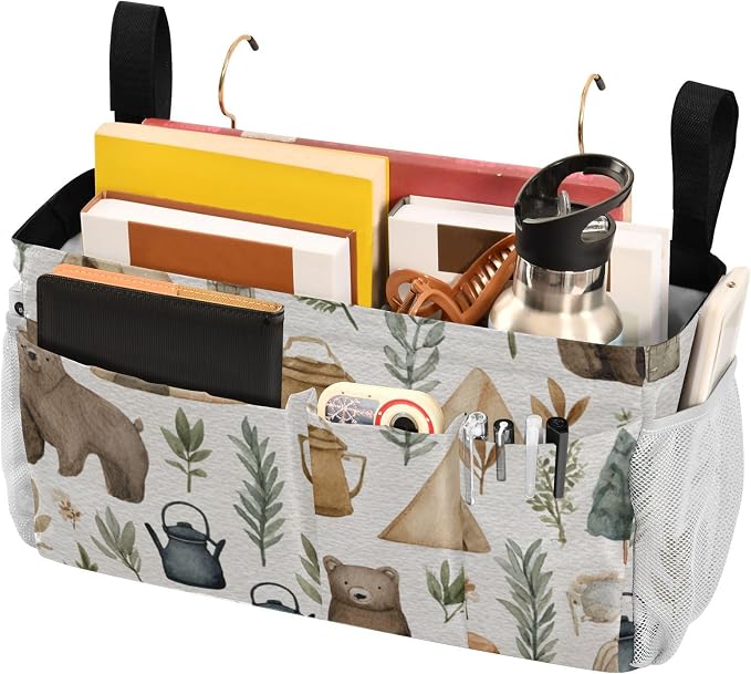 Bedside Caddy Metal Frame Hanging Organizer Bunk Bed Dorm Accessories Hook And - Image 3