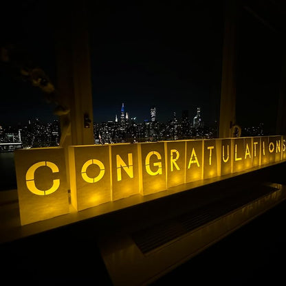 WYMM Congratulations Light Up Letters, Tea Lights & 2000 Rose Petals | luminary - Image 8