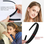 LAPOHI 10 PCS Fashion Black Brown Effortless Plastic Headbands with Teeth Comb Black Skinny Headbands No Slip Hair Bands for Women Men Teen Girls