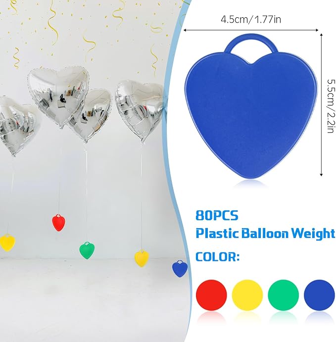Lenwen 80 Pcs Balloon Weights Plastic Colorful Weights - Image 2