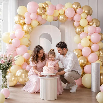Pink Yellow Gold Balloons - Image 4