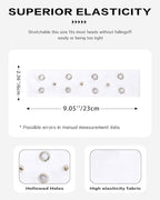 Grommet Headband for Women, White Triangle Studs 23cm Hollow Out Elastic Hair Band, Eyelets Punk Grunge Stylish Hairband