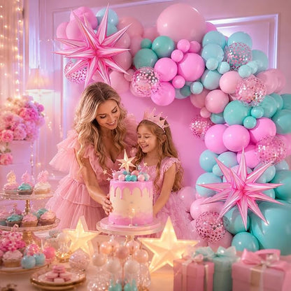Pink and Teal Blue Balloon Arch Garland Kit, Pastel Pink Teal Blue Turquoise - Image 5