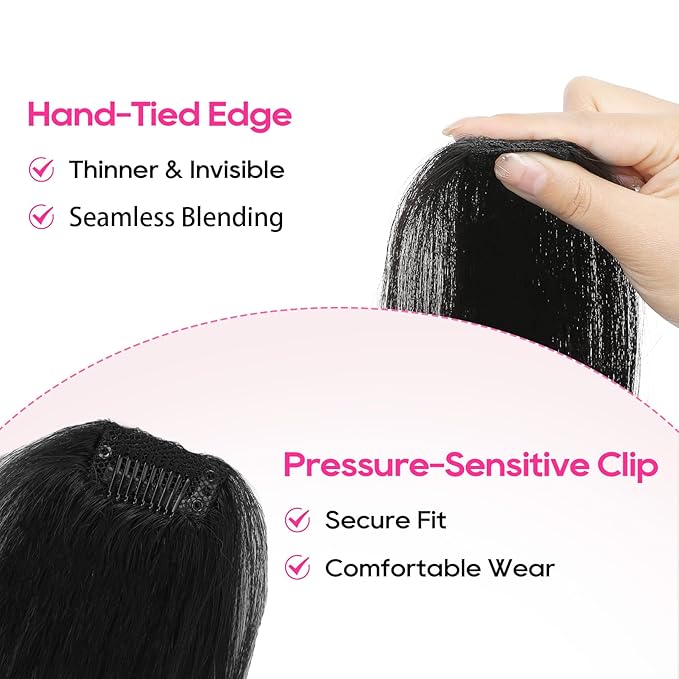 REECHO Clip in Hair Volumizer, 2PCS 6 inch Short Thick Clip in Hairpieces Adding Extra Volume Hair Extensions for Women (Black)