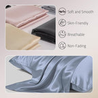 Mulberry Silk Pillowcase for Hair and Skin Prevent Acne Pillow Cases Both Sides Real Silk Pillowcases Organic Silk Pillowcase with Hidden Zipper, Dusty Blue, King (20"×36")