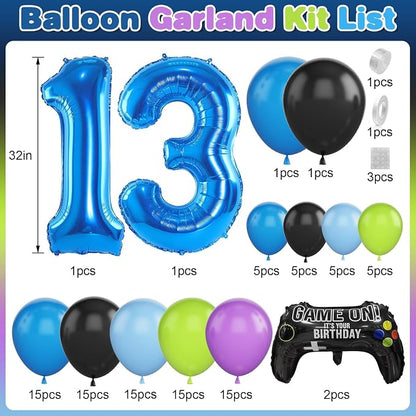 13th Video Game Balloons Arch, 13th Game Party Balloons Garland Kit 13th - Image 2