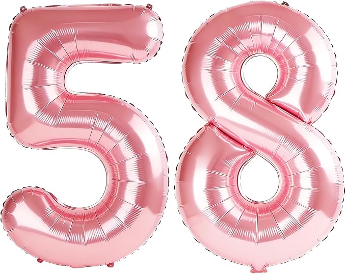 40 Inch Number 58 Balloons for 58th Birthday Party Decorations, 0-100 Jewelry by FOBELEC