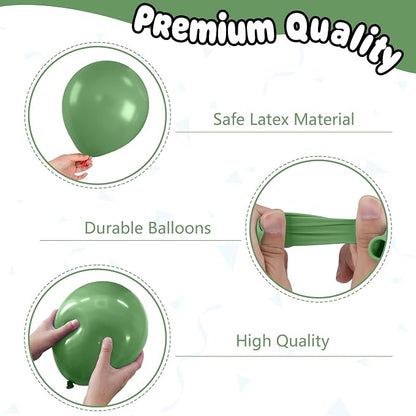Football Balloons, 12 Inch Sage Green and Coffee Brown Balloons - Image 3