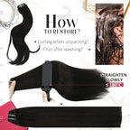 Moresoo Jet Black Human Hair Clip in Extensions Black for Women Remy Hair Extensions Clip ins Short Double Weft 80g/5pcs 10 inch