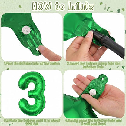 Green Number 3 Balloon 40 Inch, Foil Numeral - Image 5