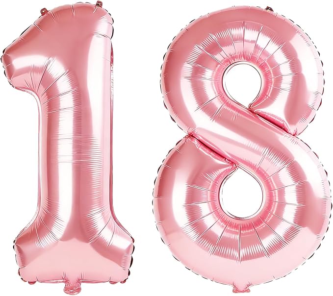 40 Inch Number 18 Balloons for 18th Birthday Party Decorations, 0-100 Jewelry by FOBELEC