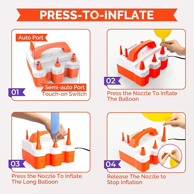 ETENWOLF Electric Balloon Pump for All Balloons | Balloon Inflator for Birthday - Image 4