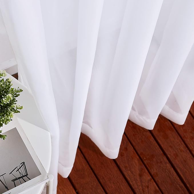 NICETOWN Sheer White Curtains 96 inches Length - Image 5