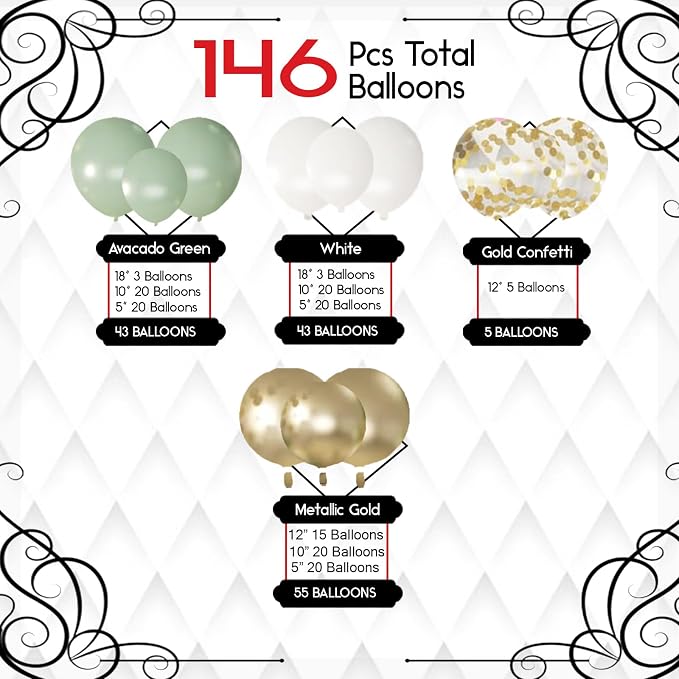 Archloon Sage Green Balloon Arch Kit - Image 2