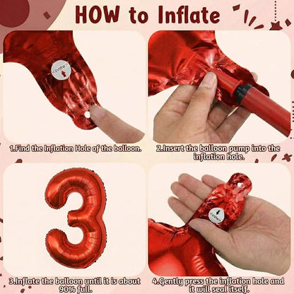 Red Number 13 Balloon 40 Inch, Foil Numeral - Image 5