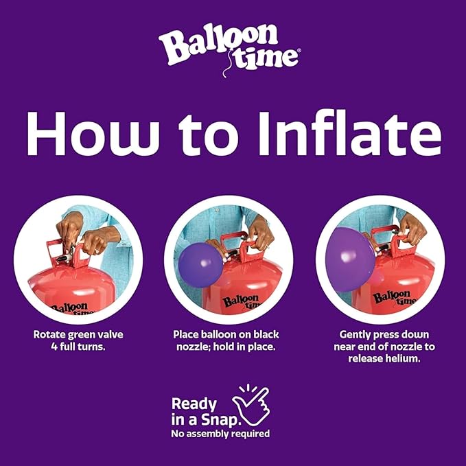 Pack of 2 Balloon Time Disposable Helium Tank 14.9 cu.ft Kit | 50 Latex - Image 4