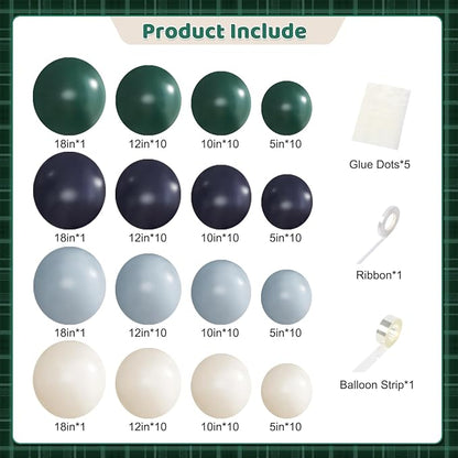 Blue and Green Balloons Arch Garland Kit, Tartan Plaids Decorations Baby Shower - Image 6