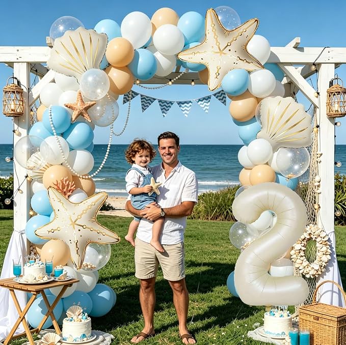 5 Pcs Starfish Seashell Balloons Set Under the Sea Party Decorations | 40 Inch - Image 6