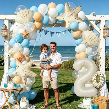 5 Pcs Starfish Seashell Balloons Set Under the Sea Party Decorations | 40 Inch - Image 6