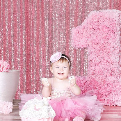 Eternal Beauty Fuchsia Pink 3mm Sequin Backdrop 20x10 Ft - Image 7