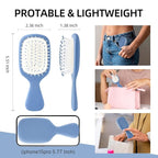 Mini Hair Bursh for Women Men and Kids, Protable Travel Size Hair Brush for Pockets Purses, Mini Detangler Brush for All Hair Types, Small Paddle Brush for Detangling (1 Pack-Blue)