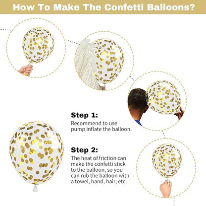 Jobkoo Black Gold Balloons, Metallic Gold Silver Black Latex Balloon - Image 6