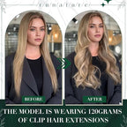 RUNATURE Clip in Hair Extensions Human Hair Balayage Clip in Human Hair Extensions for Women Soft Remy Natural Hair Straight 16 Inch 50g 3pcs #3/8/22 Walnut Brown to Blonde Balayage