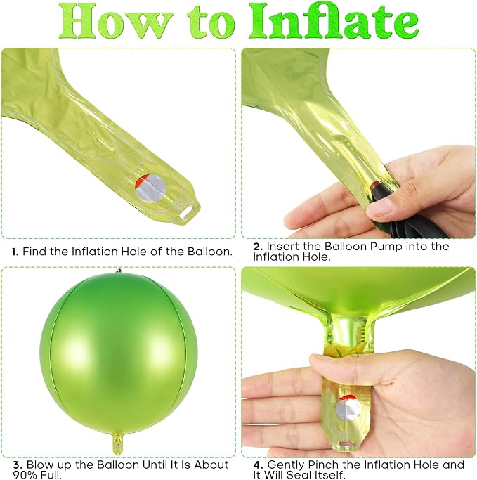 Metallic Gradient Green Balloons, 22 Inch Large Sphere Round Balloons - Image 7