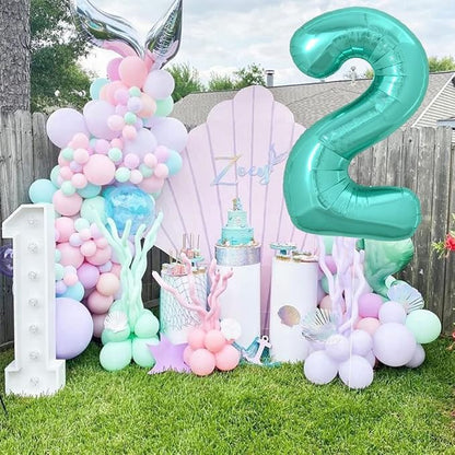 TONIFUL 40 Inch Large Teal Blue Number Balloons, Giant Jumbo Helium Foil Mylar - Image 4