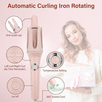 JAMIEWIN Automatic Hair Curler, 28mm Rotating Curling Iron with 3 Temperatures, Fast Heating Curling Tongs Anti-Scald, Anti-Tangle Curling Wand with Negative Ions for Medium Long Hair