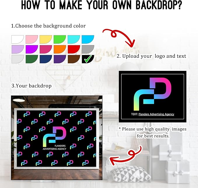 Custom Backdrop 8x6 Ft, Personalized Step and Repeat Backdrop - Image 2