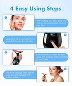 Red-Light-Therapy-for-Face-and-Neck, 7 Color Face Massager Tool for Wrinkles, Double Chin, Vibrating Facial Massager with Thermals for Skin Care, Glossy Black
