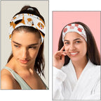 6 Pcs Stretchy Headbands for Women, Absorbed Sport Headband Soft Twist Knotted Headbands for Daily Life Yoga Workout, Dogs Collection Multi Animal