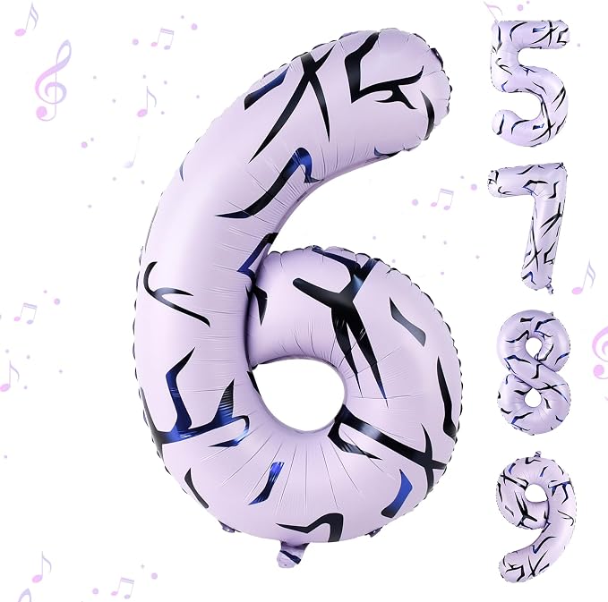 40 Inch Kpop Theme Number 6 Balloon, Birthday Party Decorations by AXBMM