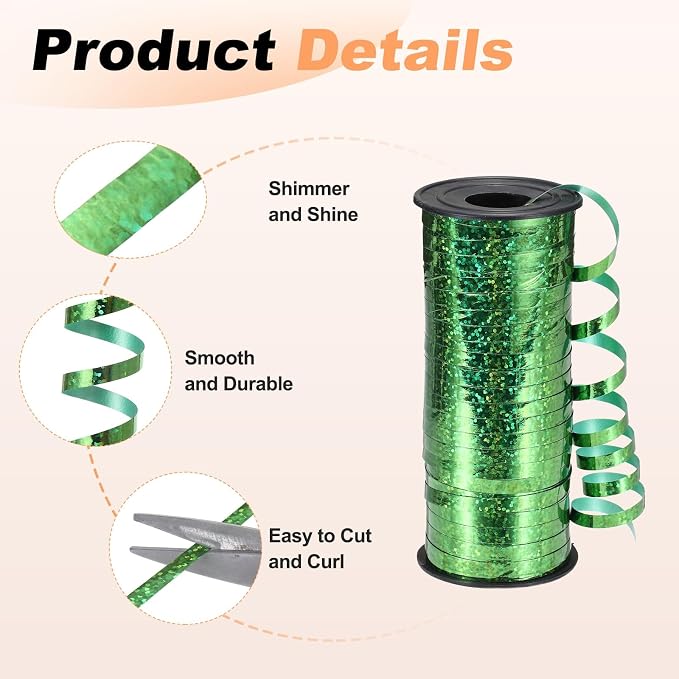 PATIKIL Glitter Curling Ribbon 100yds x 1/5" Plastic Balloon String Ribbon | - Image 3