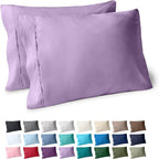 Bare Home Microfiber Pillow Cases - Standard/Queen Size Set of 2 - Cooling Pillowcases - Double Brushed - Lavender Pillowcases 2 Pack - Easy Care (Standard Pillowcase Set of 2, Lavender)