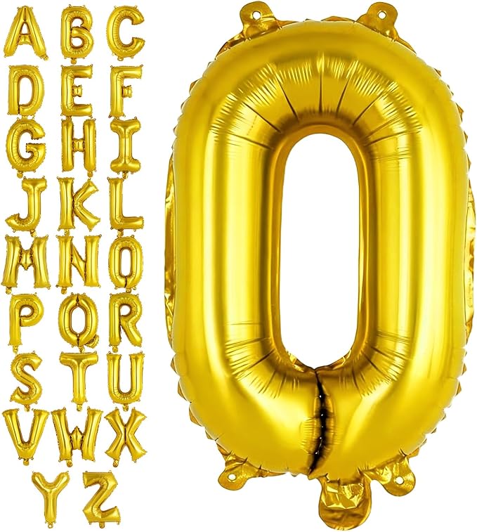 Gold Letter O Balloons, 40 Inch Large Foil Letter Balloons, Custom Phrase by YOTHORN