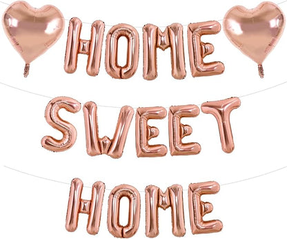 TONIFUL 16 Inch Rose Gold HOME SWEET HOME Letter Balloon by TONIFUL