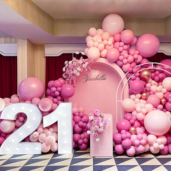 PartyWoo Hot Pink Balloons 140pcs Magenta Fuchsia Dark Pink Color | 18 12 10 5 - Image 5