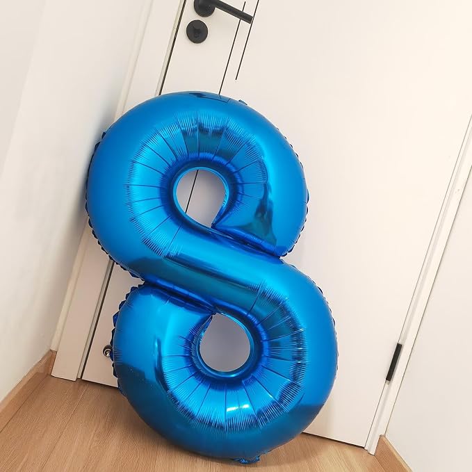 40 Inch Navy Blue Number 8 Foil Balloon - Image 7