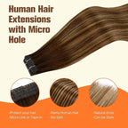 Full Shine Tape in Hair Extensions Human Hair Color 4 Medium Brown to 24 Blonde and 4 Medium Brown No Glue No Clips Tape in Balayage Extensions 20Pcs 30G Tape Extensions Human Hair 12Inch